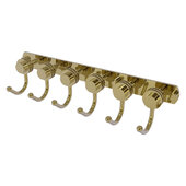  Mercury Collection 6-Position Tie and Belt Rack with Dotted Accent in Unlacquered Brass, 15-1/2'' W x 4'' D x 3-3/16'' H