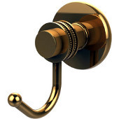  Mercury Collection Robe Hook with Dotted Accents, Unlacquered Brass
