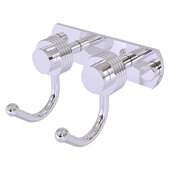  Mercury Collection 2-Position Multi Hook with Grooved Accent in Polished Chrome, 5-1/2'' W x 4'' D x 3-3/16'' H