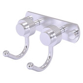  Mercury Collection 2-Position Multi Hook with Grooved Accent in Satin Chrome, 5-1/2'' W x 4'' D x 3-3/16'' H
