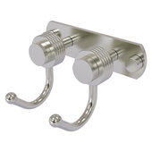  Mercury Collection 2-Position Multi Hook with Grooved Accent in Satin Nickel, 5-1/2'' W x 4'' D x 3-3/16'' H