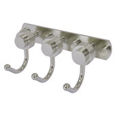  Mercury Collection 3-Position Multi Hook with Grooved Accent in Satin Nickel, 8'' W x 4'' D x 3-3/16'' H