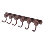  Mercury Collection 6-Position Tie and Belt Rack with Grooved Accent in Antique Copper, 15-1/2'' W x 4'' D x 3-3/16'' H
