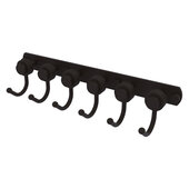  Mercury Collection 6-Position Tie and Belt Rack with Grooved Accent in Oil Rubbed Bronze, 15-1/2'' W x 4'' D x 3-3/16'' H