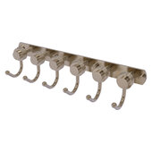  Mercury Collection 6-Position Tie and Belt Rack with Grooved Accent in Antique Pewter, 15-1/2'' W x 4'' D x 3-3/16'' H