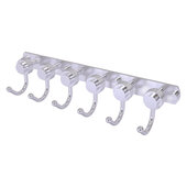  Mercury Collection 6-Position Tie and Belt Rack with Grooved Accent in Satin Chrome, 15-1/2'' W x 4'' D x 3-3/16'' H