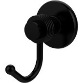  Mercury Collection Robe Hook with Groovy Accents, Matte Black