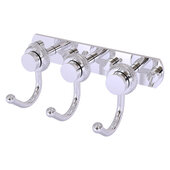  Mercury Collection 3-Position Multi Hook with Twisted Accent in Polished Chrome, 8'' W x 4'' D x 3-3/16'' H