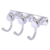  Mercury Collection 3-Position Multi Hook with Twisted Accent in Satin Chrome, 8'' W x 4'' D x 3-3/16'' H