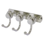  Mercury Collection 3-Position Multi Hook with Twisted Accent in Satin Nickel, 8'' W x 4'' D x 3-3/16'' H