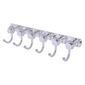  Mercury Collection 6-Position Tie and Belt Rack with Twisted Accent in Polished Chrome, 15-1/2'' W x 4'' D x 3-3/16'' H