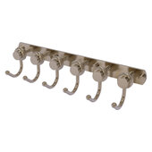 Mercury Collection 6-Position Tie and Belt Rack with Twisted Accent in Antique Pewter, 15-1/2'' W x 4'' D x 3-3/16'' H