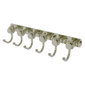  Mercury Collection 6-Position Tie and Belt Rack with Twisted Accent in Polished Nickel, 15-1/2'' W x 4'' D x 3-3/16'' H
