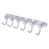  Mercury Collection 6-Position Tie and Belt Rack with Twisted Accent in Satin Chrome, 15-1/2'' W x 4'' D x 3-3/16'' H