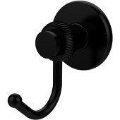  Mercury Collection Robe Hook with Twisted Accents, Matte Black