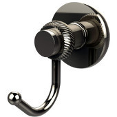  Mercury Collection Robe Hook with Twisted Accents, Polished Nickel