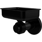  Mercury Collection Wall Mounted Soap Dish with Groovy Accents, Matte Black