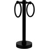  Vanity Top 2 Towel Ring Guest Towel Holder with Dotted Accents, Matte Black