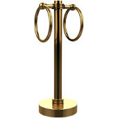  Vanity Top 2 Towel Ring Guest Towel Holder with Dotted Accents, Unlacquered Brass
