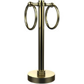  Vanity Top 2 Towel Ring Guest Towel Holder with Dotted Accents, Satin Brass