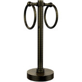  Vanity Top 2 Towel Ring Guest Towel Holder with Groovy Accents, Antique Brass