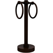  Vanity Top 2 Towel Ring Guest Towel Holder with Groovy Accents, Antique Bronze