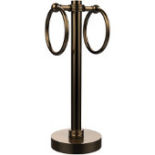  Vanity Top 2 Towel Ring Guest Towel Holder with Groovy Accents, Brushed Bronze