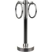  Vanity Top 2 Towel Ring Guest Towel Holder with Groovy Accents, Polished Chrome