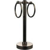  Vanity Top 2 Towel Ring Guest Towel Holder with Groovy Accents, Antique Pewter