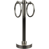  Vanity Top 2 Towel Ring Guest Towel Holder with Groovy Accents, Polished Nickel