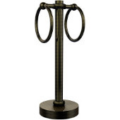  Vanity Top 2 Towel Ring Guest Towel Holder with Twisted Accents, Antique Brass