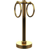  Vanity Top 2 Towel Ring Guest Towel Holder with Twisted Accents, Polished Brass
