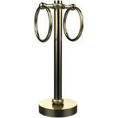  Vanity Top 2 Towel Ring Guest Towel Holder with Twisted Accents, Satin Brass