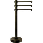  Vanity Top 3 Swing Arm Guest Towel Holder with Dotted Accents, Antique Brass