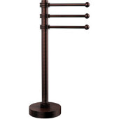  Vanity Top 3 Swing Arm Guest Towel Holder with Dotted Accents, Antique Copper