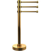  Vanity Top 3 Swing Arm Guest Towel Holder with Dotted Accents, Unlacquered Brass
