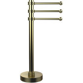  Vanity Top 3 Swing Arm Guest Towel Holder with Dotted Accents, Satin Brass