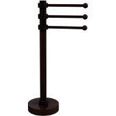  Vanity Top 3 Swing Arm Guest Towel Holder with Groovy Accents, Antique Bronze
