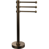  Vanity Top 3 Swing Arm Guest Towel Holder with Groovy Accents, Brushed Bronze