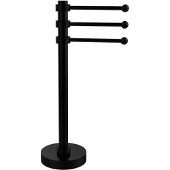  Vanity Top 3 Swing Arm Guest Towel Holder with Groovy Accents, Matte Black