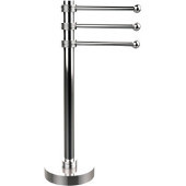  Vanity Top 3 Swing Arm Guest Towel Holder with Groovy Accents, Polished Chrome