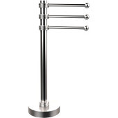 Vanity Top 3 Swing Arm Guest Towel Holder with Groovy Accents, Satin Chrome