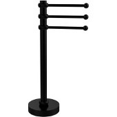  Vanity Top 3 Swing Arm Guest Towel Holder with Twisted Accents, Matte Black