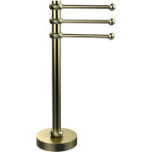  Vanity Top 3 Swing Arm Guest Towel Holder with Twisted Accents, Satin Brass