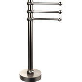  Vanity Top 3 Swing Arm Guest Towel Holder with Twisted Accents, Satin Nickel