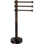  Vanity Top 3 Swing Arm Guest Towel Holder with Twisted Accents, Venetian Bronze