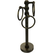  Vanity Top 3 Towel Ring Guest Towel Holder with Dotted Accents, Antique Brass