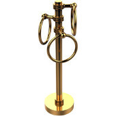  Vanity Top 3 Towel Ring Guest Towel Holder with Dotted Accents, Polished Brass