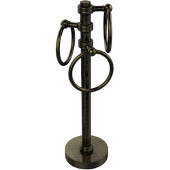  Vanity Top 3 Towel Ring Guest Towel Holder with Groovy Accents, Antique Brass