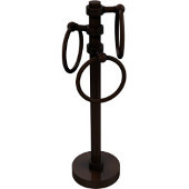  Vanity Top 3 Towel Ring Guest Towel Holder with Groovy Accents, Antique Bronze